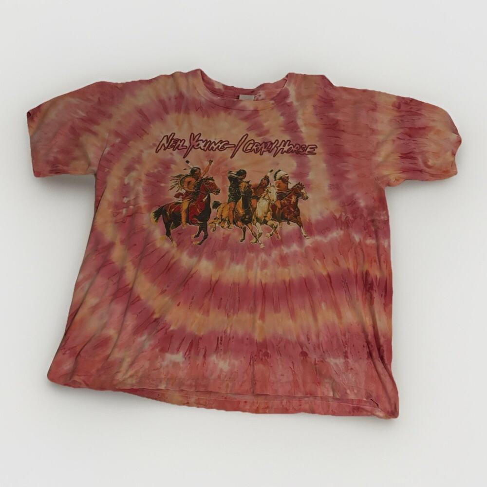 Neil Young & Crazy Horse T-SHIRT 96/97 Broken Arrow World Tour Tie-Dye RARE! XL